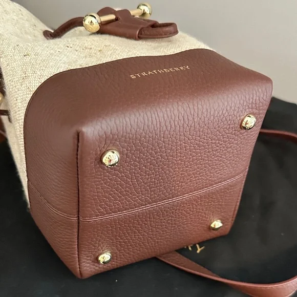 Strathberry Brown and Cream Mini Bag - Picture 4 of 6